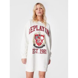 Replay Kötött ruha W9740B.000.23190P Fehér Regular Fit