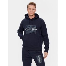 Calvin Klein Pulóver Wave Lines Hero K10K112774 Sötétkék Regular Fit