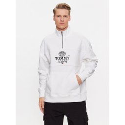 Tommy Jeans Pulóver Luxe Athletic DM0DM17800 Fehér Relaxed Fit