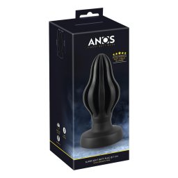 ANOS - bordázott puha butt plug - 7 cm (fekete)