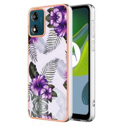 IMD MARBLE Védőburkolat a Motorola Moto-hoz E13 PURPLE VIRÁG