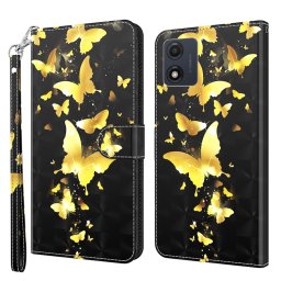 ART Tárcatakaró a Motorola Moto-hoz E13 GOLD BUTTERFLY