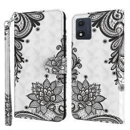 ART Tárcatakaró a Motorola Moto-hoz E13 BLACK FLOWER