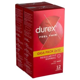 Durex Feel Thin - élethű érzés óvszer csomag (2 × 12 db)