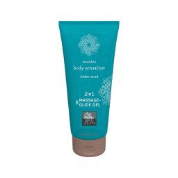 HOT - Shiatsu 2in1 Amber Scent - masszázs síkosító - amber (200 ml)