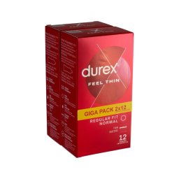 Durex Feel Thin - élethű érzés óvszer csomag (2 × 12 db)