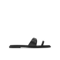 Calvin Klein Papucs Flat Slide Lth HW0HW02071 Fekete