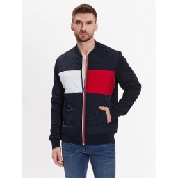 Tommy Hilfiger Pulóver Mix Media MW0MW30010 Sötétkék Regular Fit