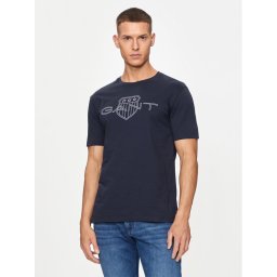 Gant Póló Logo 2005143 Sötétkék Regular Fit