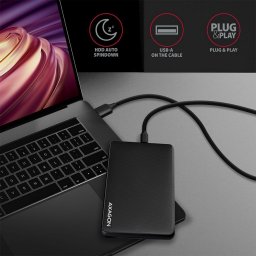 2.5" HDD SSD külső ház mobilrack USB-C 3.2 Gen1 fekete csavarmentes AXAGON (EE25-SLC)