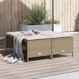 vidaXL 4 db bézs polyrattan kerti szék párnákkal