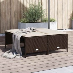 vidaXL 4 db barna polyrattan szék párnákkal