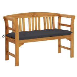 vidaXL tömör akácfa kerti pad párnával 120 cm