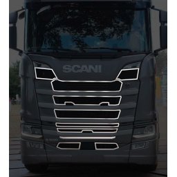 Scania S inox hűtőrács keret szett