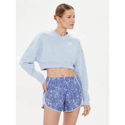 Under Armour Pulóver Ua Rival Terry Os Crop Crw 1382738-539 Kék Loose Fit