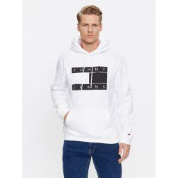 Tommy Jeans Pulóver Flag Spray DM0DM17911 Fehér Regular Fit