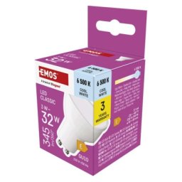 LED izzó Classic MR16 fehér/ GU10 / 3 W (32 W) / 345 lm / Hideg fehér