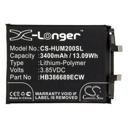 Huawei Honor Magic 2, Akkumulátor, 3400 mAh, Li-Polymer, Cameron Sino, kompatibilis