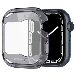 Apple Watch 7-9 (45 mm), Szilikon védőkeret, kijelzővédő felülettel, ütésálló, szíj nélkül, Spigen Ultra Hybrid, átlátszó/szürke