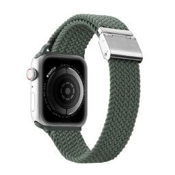 Apple Watch 1-6, SE, SE (2022), SE (2025) (38 / 40 mm) / Watch 7-8 (41 mm), textíl pótszíj, állítható, Dux Ducis Mixture, zöld