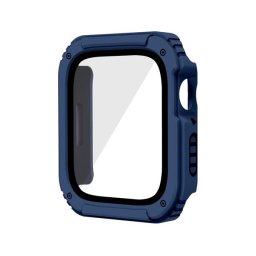 Apple Watch 1-3 (42 mm), Műanyag védőkeret, kijelzővédő felülettel, közepesen ütésálló, szíj nélkül, sötétkék