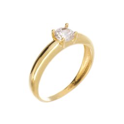 Egyköves domború sínes gyűrű 14kt sárga arany