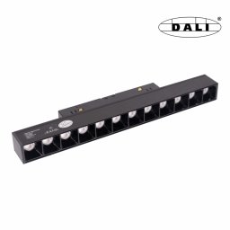 MAXLIGHT Track Magnetic 48V-os sínrendszeres lámpa, 12W, 3000K, 666 lm, 23 cm, fekete, DALI