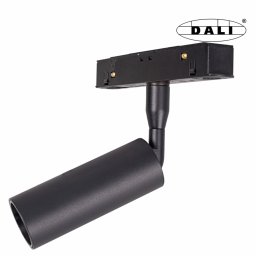 MAXLIGHT Track Magnetic 48V-os sínrendszeres spot lámpa, állítható, 5W, 3000K, 361 lm, Ø3 cm, fekete, DALI