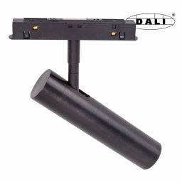 MAXLIGHT Track Magnetic 48V-os sínrendszeres spot lámpa, állítható, 8W, 3000K, 578 lm, Ø3.5 cm, fekete, DALI