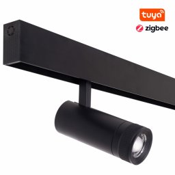 MAXLIGHT Track Magnetic 48V-os sínrendszeres spot lámpa, állítható, 12W, CCT, 784 lm, Ø5 cm, fekete, ZIGBEE
