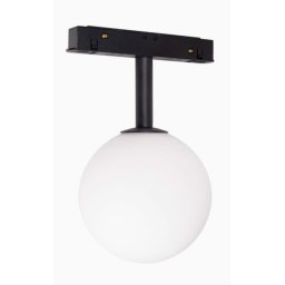 MAXLIGHT Track Magnetic 48V-os sínrendszeres gömb lámpa, 6W, 3000K, 525 lm, Ø10 cm, fekete
