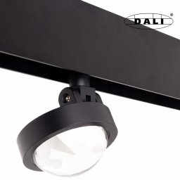 MAXLIGHT Track Magnetic 48V-os sínrendszeres lámpa, állítható, 8W, 3000K, 767 lm, Ø6.5 cm, fekete, DALI