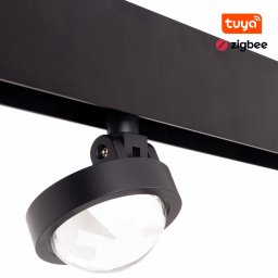 MAXLIGHT Track Magnetic 48V-os sínrendszeres lámpa, állítható, 8W, CCT, 767 lm, Ø6.5 cm, fekete, ZIGBEE