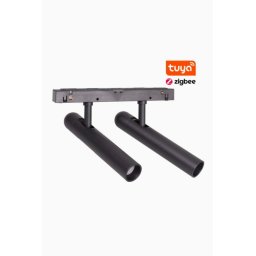 MAXLIGHT Track Magnetic 48V-os sínrendszeres dupla spot lámpa, állítható, 2x5W, CCT, 767 lm, Ø2.5 cm, fekete, ZIGBEE