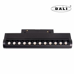 MAXLIGHT Track Magnetic 48V-os sínrendszeres lámpa, forgatható, 12W, 3000K, 525 lm, 24 cm, fekete, DALI