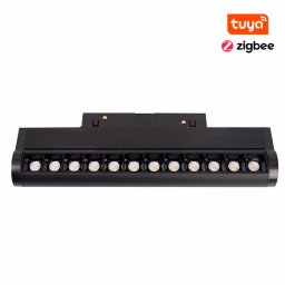 MAXLIGHT Track Magnetic 48V-os sínrendszeres lámpa, forgatható, 12W, CCT, 525 lm, 24 cm, fekete, DALI, ZIGBEE