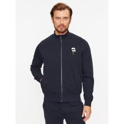 KARL LAGERFELD Pulóver Zip 705895 500900 Sötétkék Regular Fit