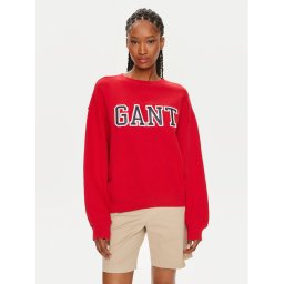 Gant Pulóver Logo 4200840 Piros Relaxed Fit