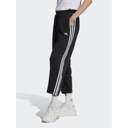 adidas Melegítő alsó Essentials 3-Stripes Open Hem Fleece HZ5748 Fekete Loose Fit