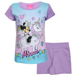 2-részes nyári póló és short szett Minnie egér Unikornissal orgona lila