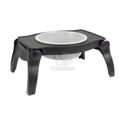 Flamingo itató/etető tál kutyáknak állvánnyal - szürke, fekete S - 800 ml