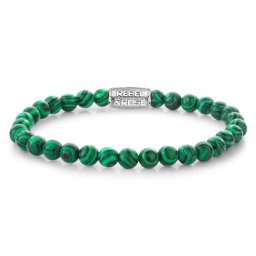 Rebel and Rose -Malachit zöld féldrágaköves karkötő, unisex divatékszer - (RR-60113-S-L)