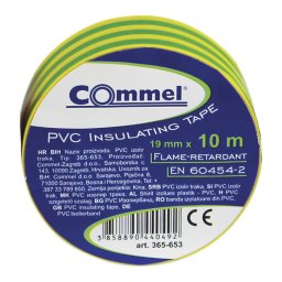 Commel szigetelőszalag 15mm x 10m zöld sárga 1 db