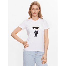 KARL LAGERFELD Póló Ikonik 2.0 Karl 230W1700 Fehér Regular Fit