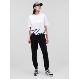KARL LAGERFELD Póló Signature Hem 226W1703 Fehér Relaxed Fit
