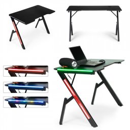 Gamer íróasztal LED világítással - Gaming asztal PC-hez - Játékos íróasztal