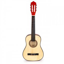 Gyermek nagy fa gitár 6 húros ECOTOYS - játékos hangszer, gyermek gitár, fa hangszer