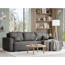 Szürke sarokkanapé SMART COSARO, kétoldalas + 2 párna AJÁNDÉK