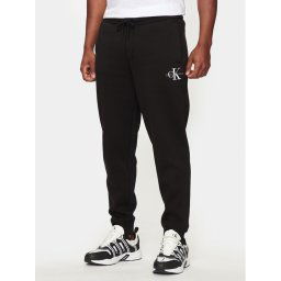 Calvin Klein Jeans Melegítő alsó Monologo J30J325658 Fekete Regular Fit