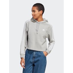 adidas Pulóver Essentials 3-Stripes IC9910 Szürke Regular Fit